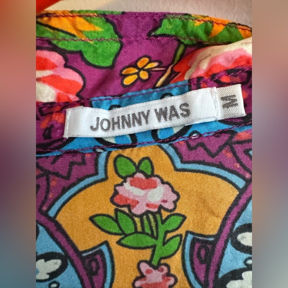 Johnny Was silk top Rose Spark Seline Boho Long Sleeve Blouse medium euc - Picture 3 of 7